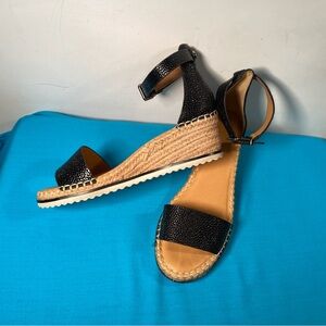 Alex Marie Black and Tan Ankle Strap Sandals